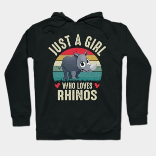 Just A Girl Who Loves Rhinos Cute College Ruled Rhino Girl Cute Gift For School Hoodie